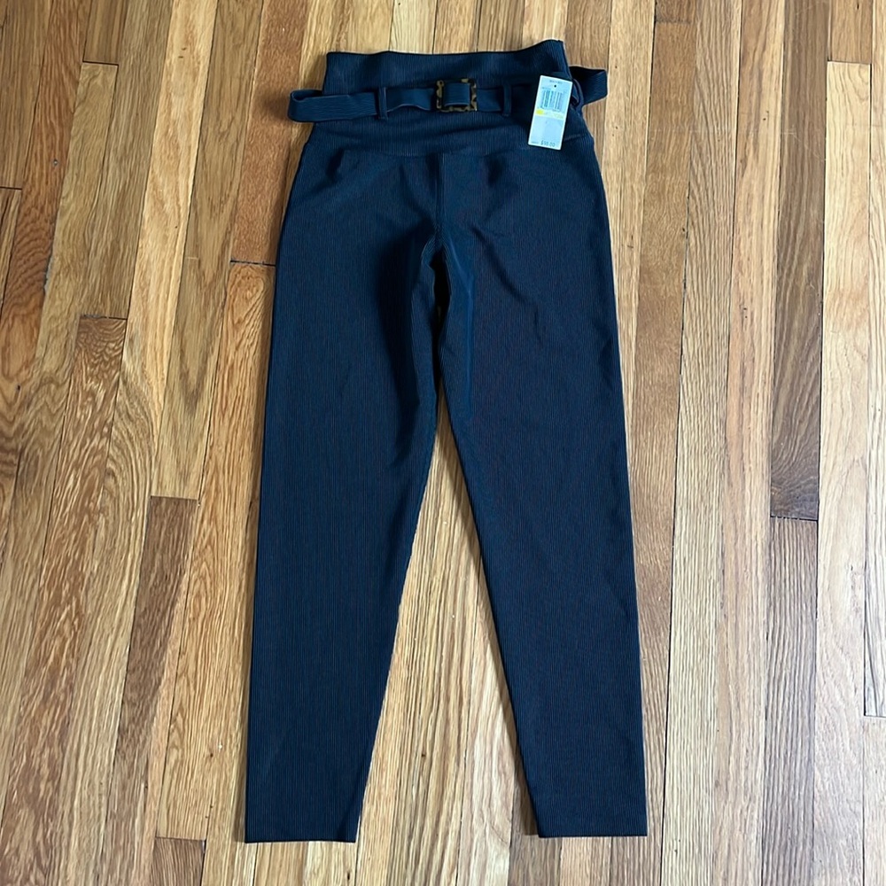 Black Beach Riot Sport belted ribbed leggings size Medium new with tags